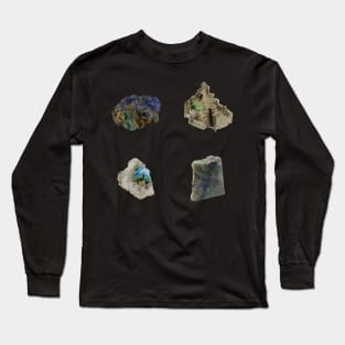 Mineral 4 Pack - Azurite, Bismuth, Cyanotrichite, Labradorite Long Sleeve T-Shirt